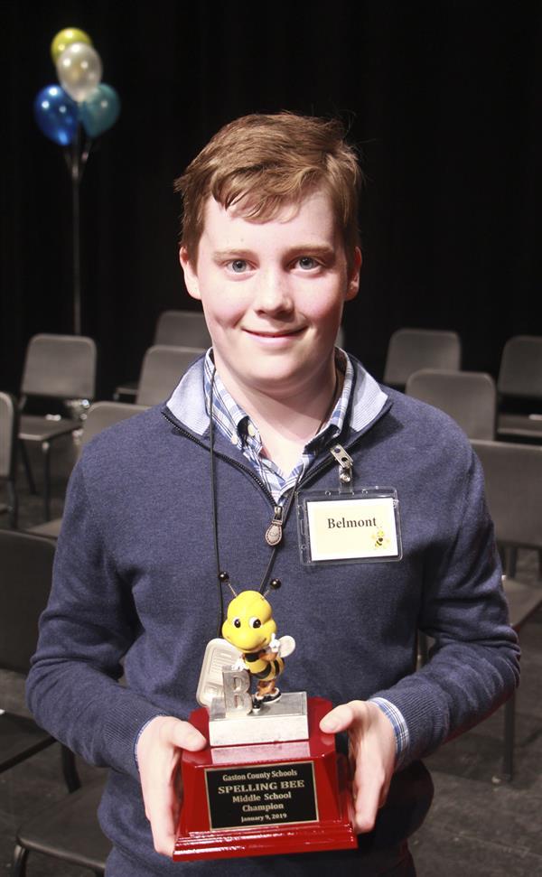 James Dover was the winner of the 2019 Gaston County Schools Spelling Bee